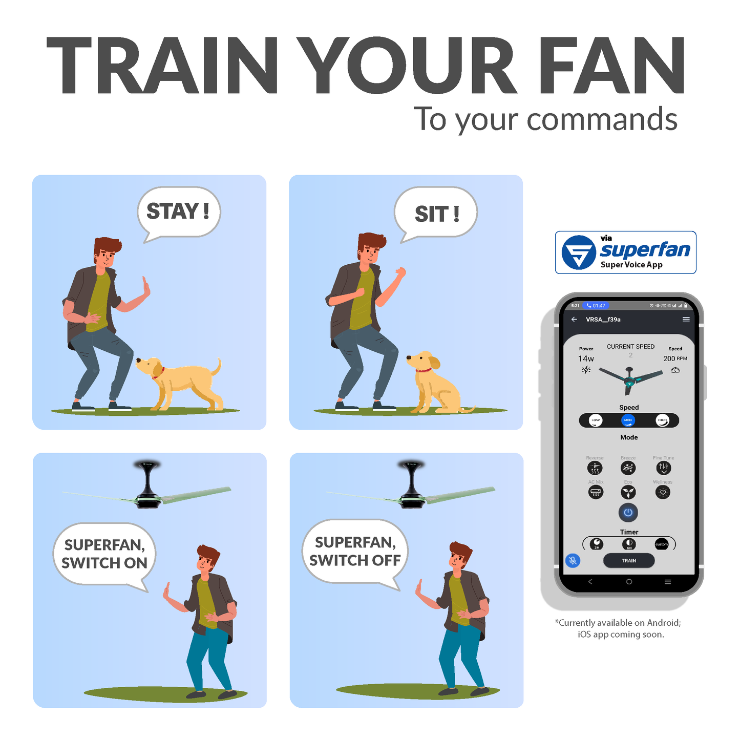 Super myQ Direct Voice Command Combo BLDC Ceiling Fan - Superfan