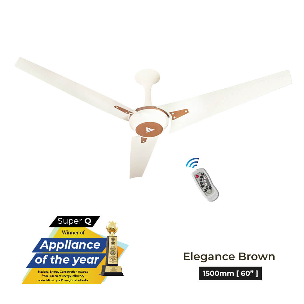 Superfan-Super Q BLDC ceiling fan with 69% power savings, reverse mode-60 inches-High Flow Fan-Most Efficient BLDC fan