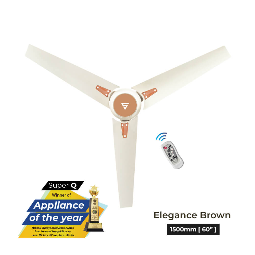 Superfan-Super Q BLDC ceiling fan with 69% power savings, reverse mode-60 inches-High Flow Fan-Most Efficient BLDC fan