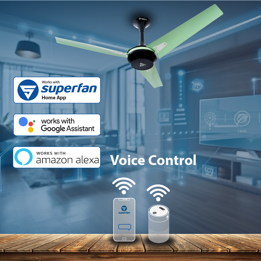 Super Q Duocool Combo IOT BLDC Ceiling Fan -48 Inches- Works with Alexa and Google Assistant