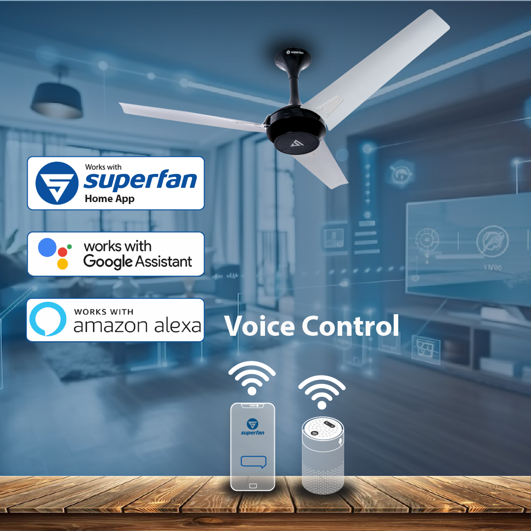 Super Q Duocool Combo IOT BLDC Ceiling Fan -48 Inches- Works with Alexa and Google Assistant