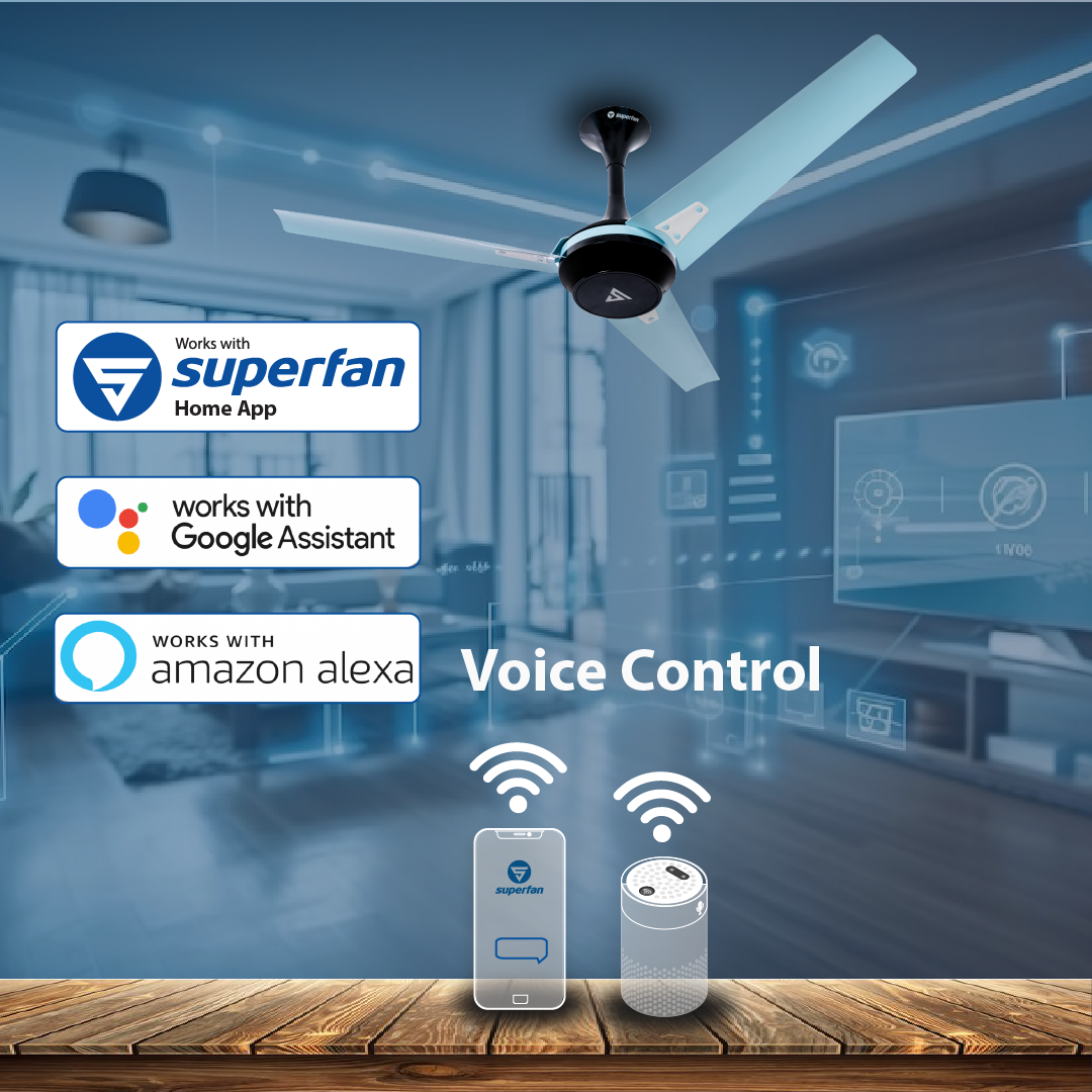 Super Q Duocool Combo IOT BLDC Ceiling Fan -48 Inches- Works with Alexa and Google Assistant