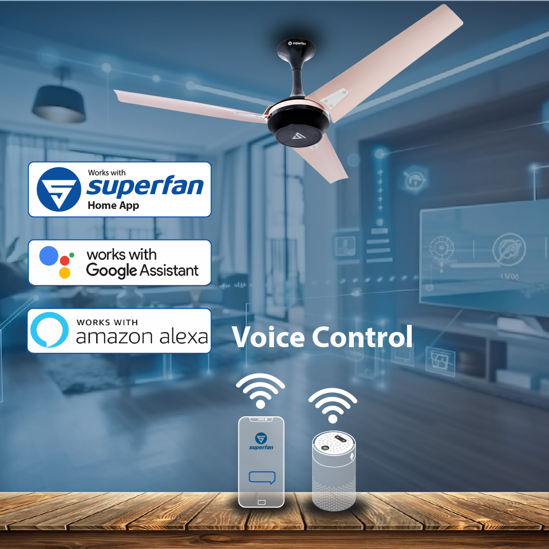 Super Q Duocool Combo IOT BLDC Ceiling Fan -48 Inches- Works with Alexa and Google Assistant
