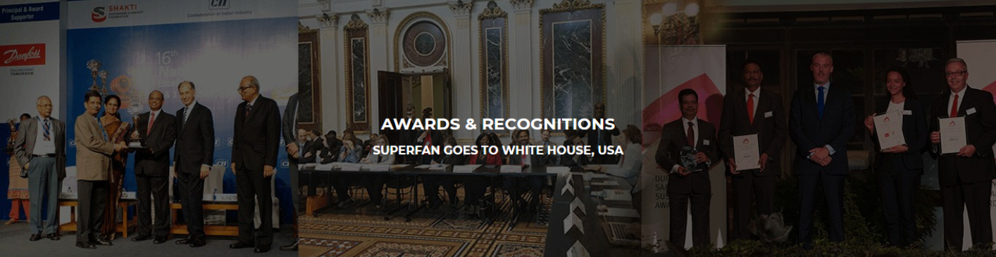 Superfan BLDC Ceiling Fan Awards and Recognitions – honored at the White House, USA