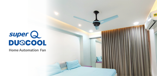 Superfan Super Q Duocool Smart Control BLDC Ceiling Fan Onyx Marine 48 inch(1200mm), energy saving fan modern home bedroom."
