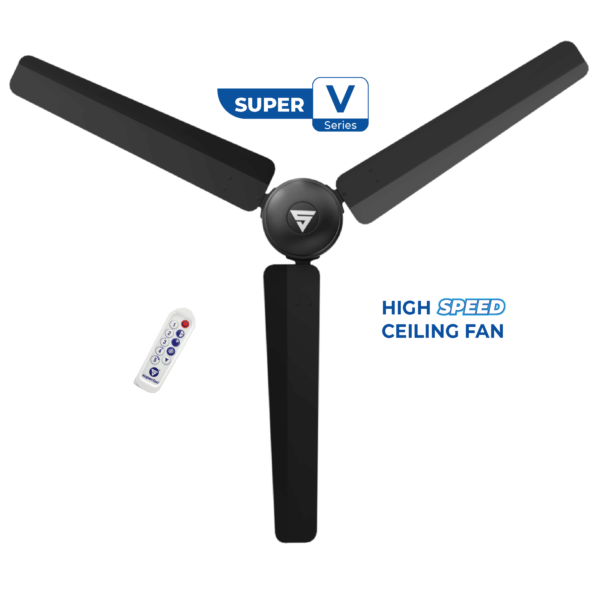 Super V1 BLDC Ceiling Fan - 56 Inches - High Speed Fan With Long Blades and Multi-color Opions