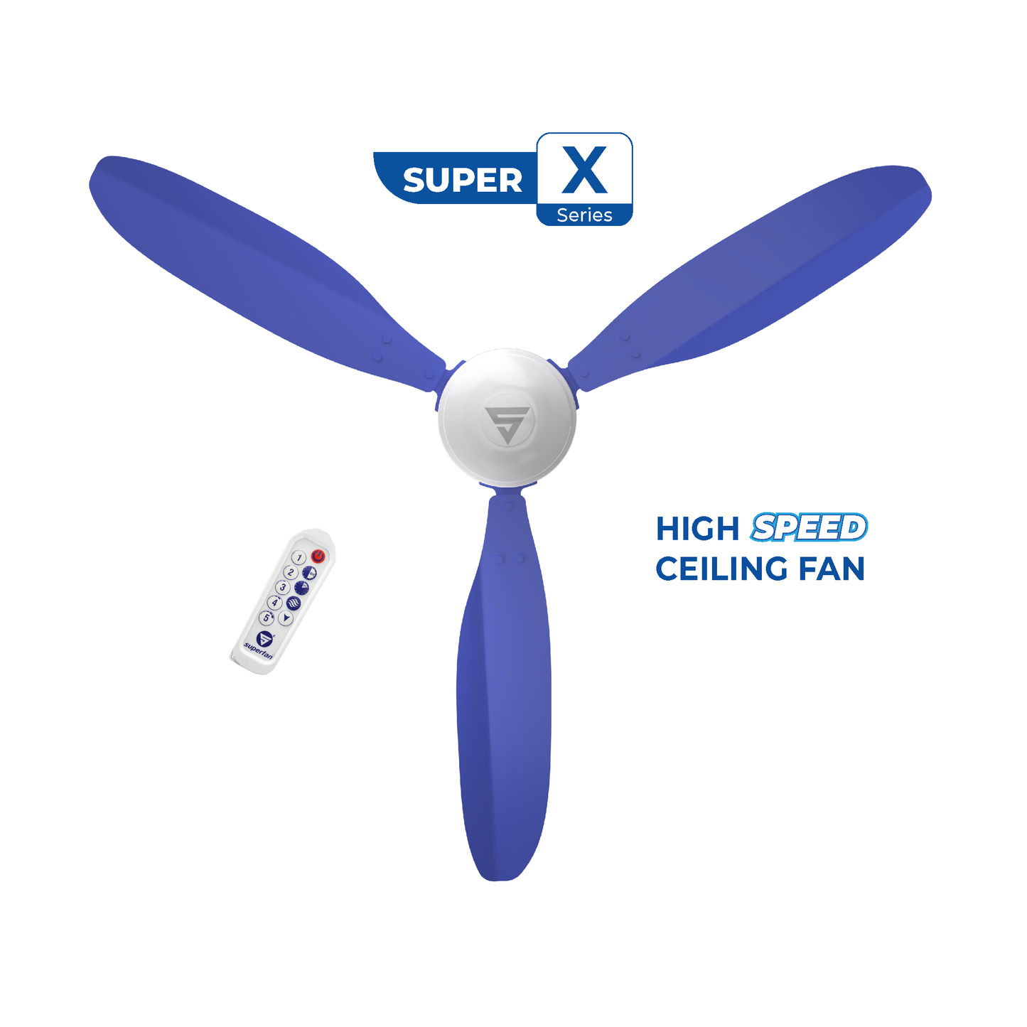 Super X1 BLDC Ceiling Fan - 48 Inches - High speed fan - 385 RPM - Power Saving Fan