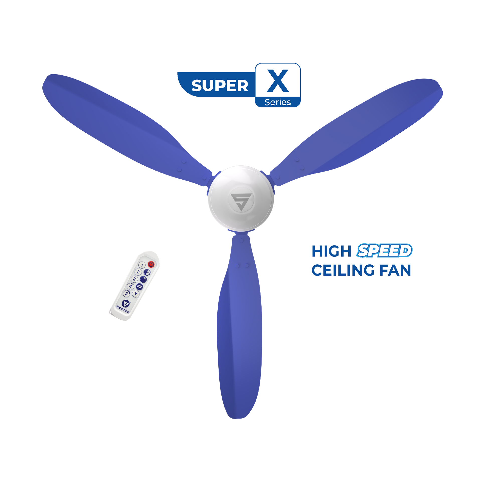 Super X1 BLDC Ceiling Fan - 48 Inches - High speed fan - 385 RPM - Power Saving Fan