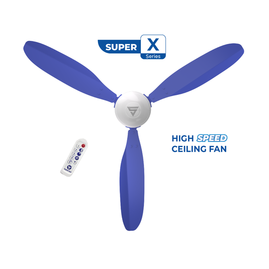 Super X1 BLDC Ceiling Fan - 48 Inches - High speed fan - 385 RPM - Power Saving Fan