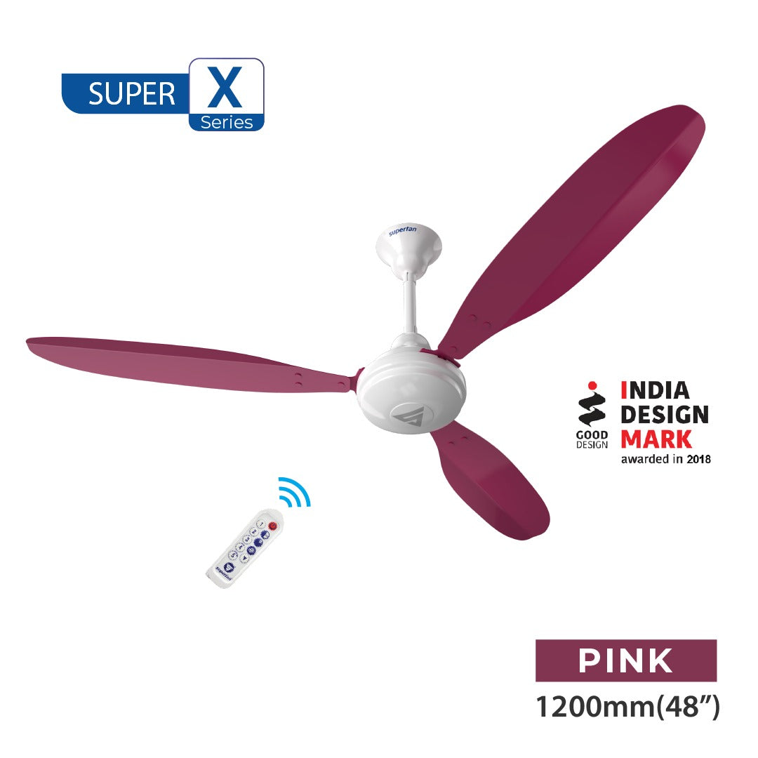 Super X1 BLDC Ceiling Fan - 48 Inches - High speed fan - 385 RPM - Power Saving Fan