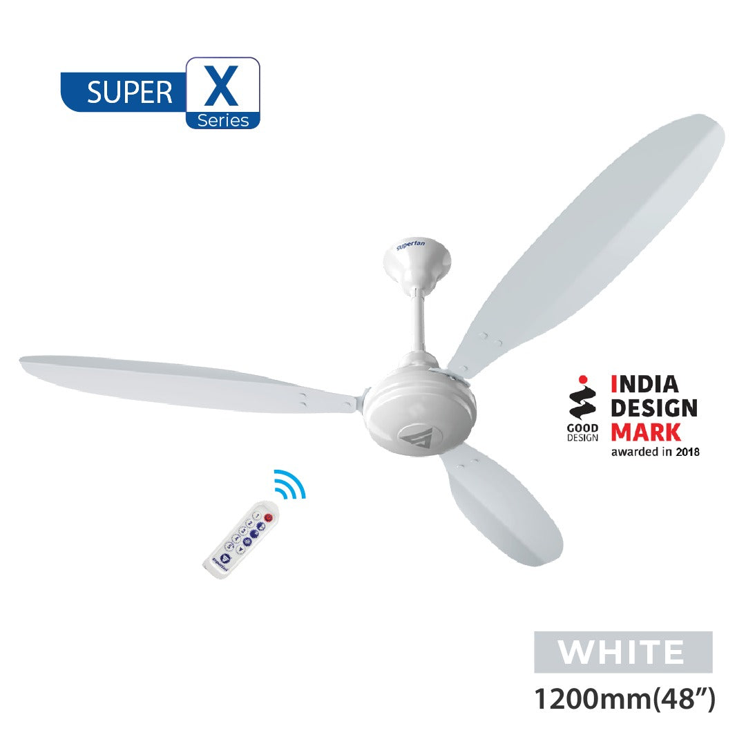 Super X1 BLDC Ceiling Fan - 48 Inches - High speed fan - 385 RPM - Power Saving Fan