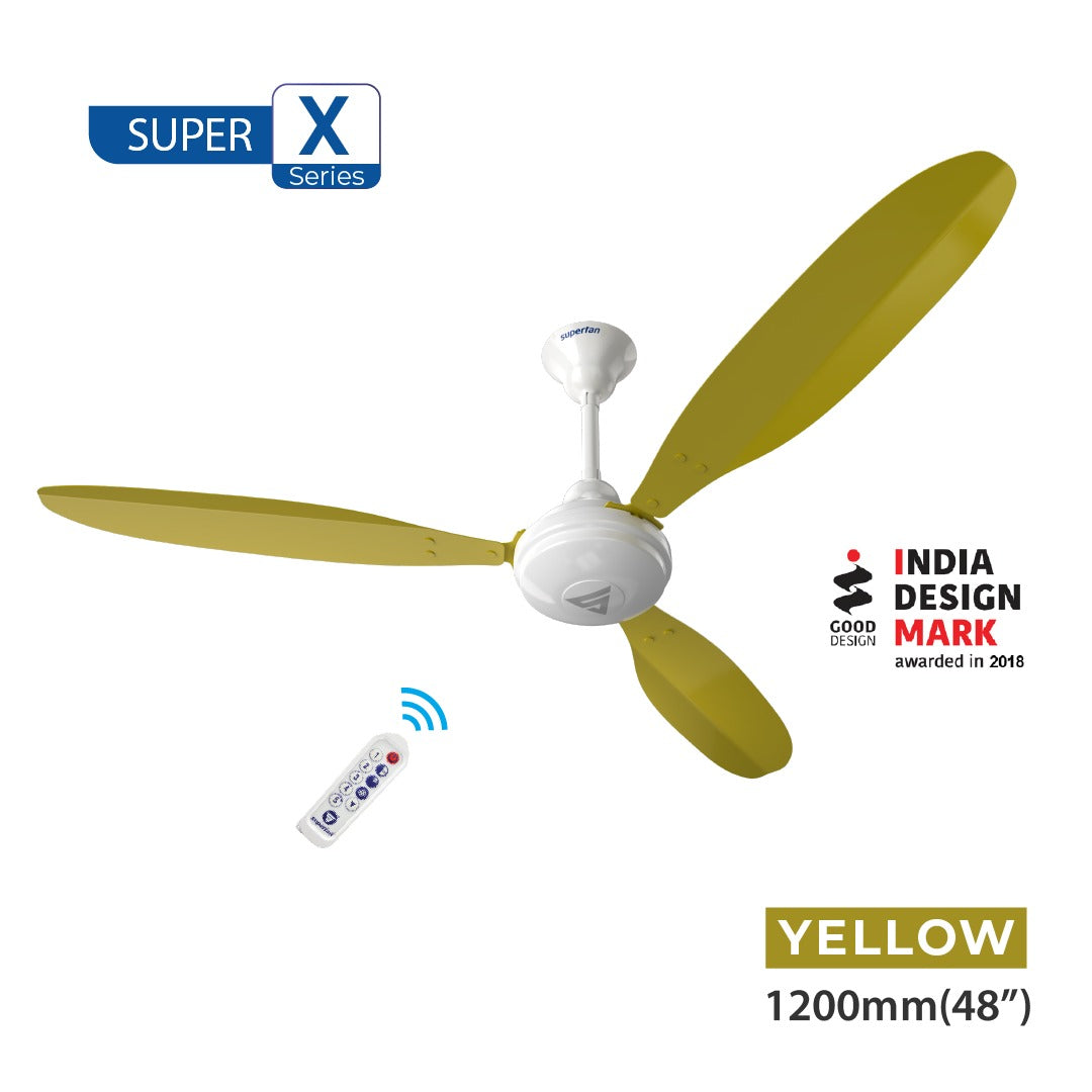 Super X1 BLDC Ceiling Fan - 48 Inches - High speed fan - 385 RPM - Power Saving Fan