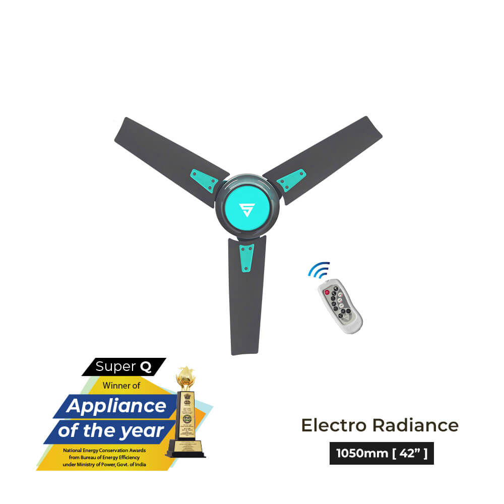 Superfan-Super Q BLDC ceiling fan with 69% power savings, reverse mode-42 inches-High Flow Fan-Most Efficient BLDC fan