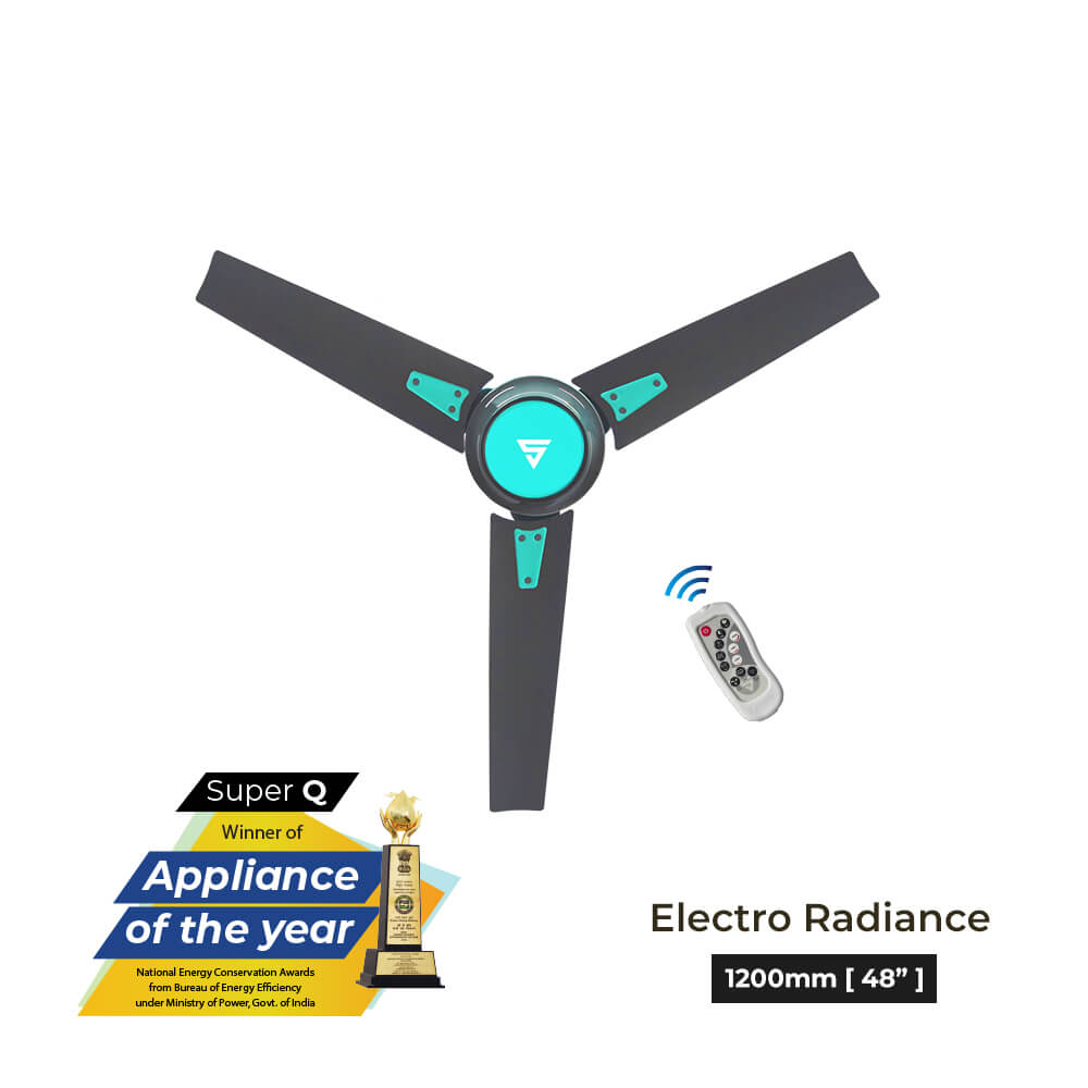 Superfan-Super Q BLDC ceiling fan with 69% power savings, reverse mode-48 inches-High Flow Fan-Most Efficient BLDC fan