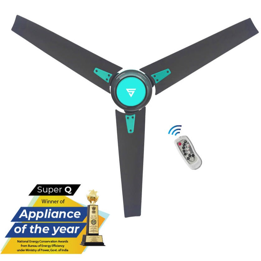 Superfan-Super Q BLDC ceiling fan with 69% power savings, reverse mode-56 inches-High Flow Fan-Most Efficient BLDC fan