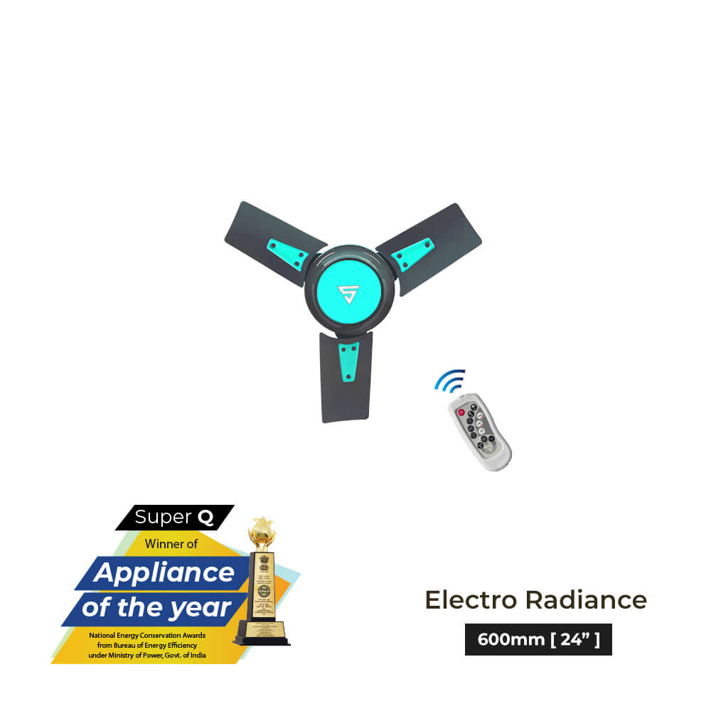 Superfan-Super Q BLDC ceiling fan with 69% power savings, reverse mode-24 inches-High Flow Fan-Most Efficient BLDC fan