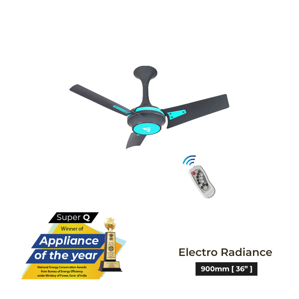 Superfan-Super Q BLDC ceiling fan with 69% power savings, reverse mode-36 inches-High Flow Fan-Most Efficient BLDC fan