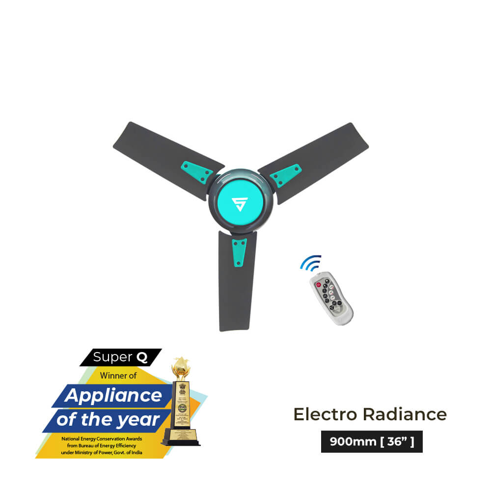 Superfan-Super Q BLDC ceiling fan with 69% power savings, reverse mode-36 inches-High Flow Fan-Most Efficient BLDC fan