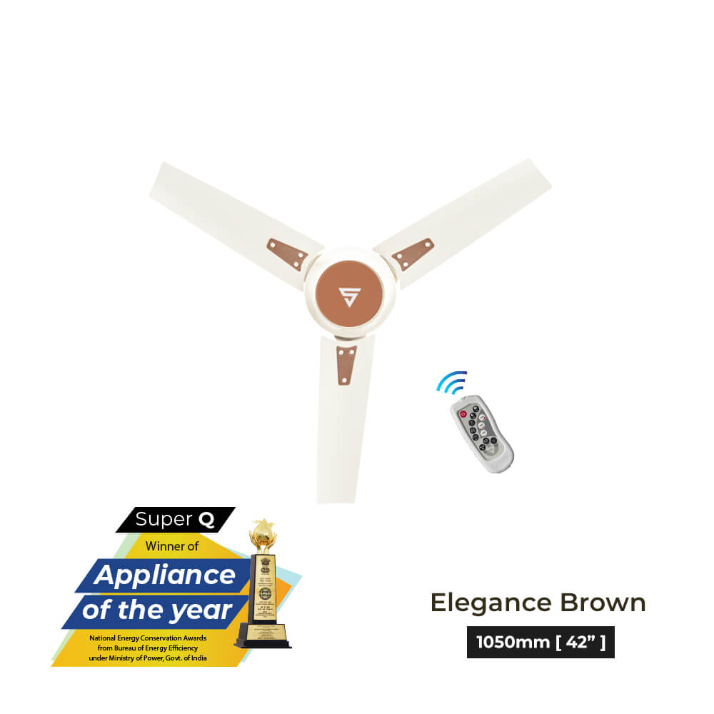 Superfan-Super Q BLDC ceiling fan with 69% power savings, reverse mode-42 inches-High Flow Fan-Most Efficient BLDC fan
