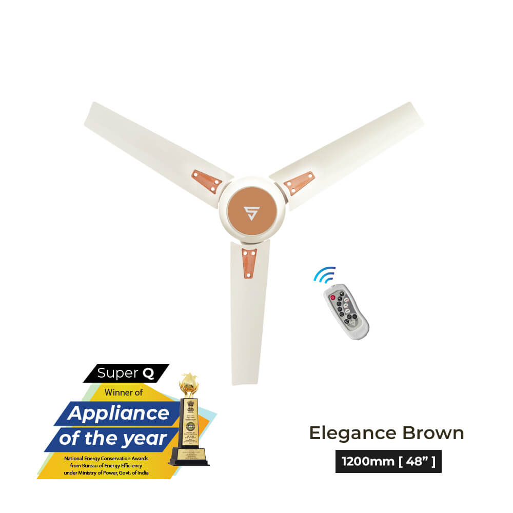 Superfan-Super Q BLDC ceiling fan with 69% power savings, reverse mode-48 inches-High Flow Fan-Most Efficient BLDC fan
