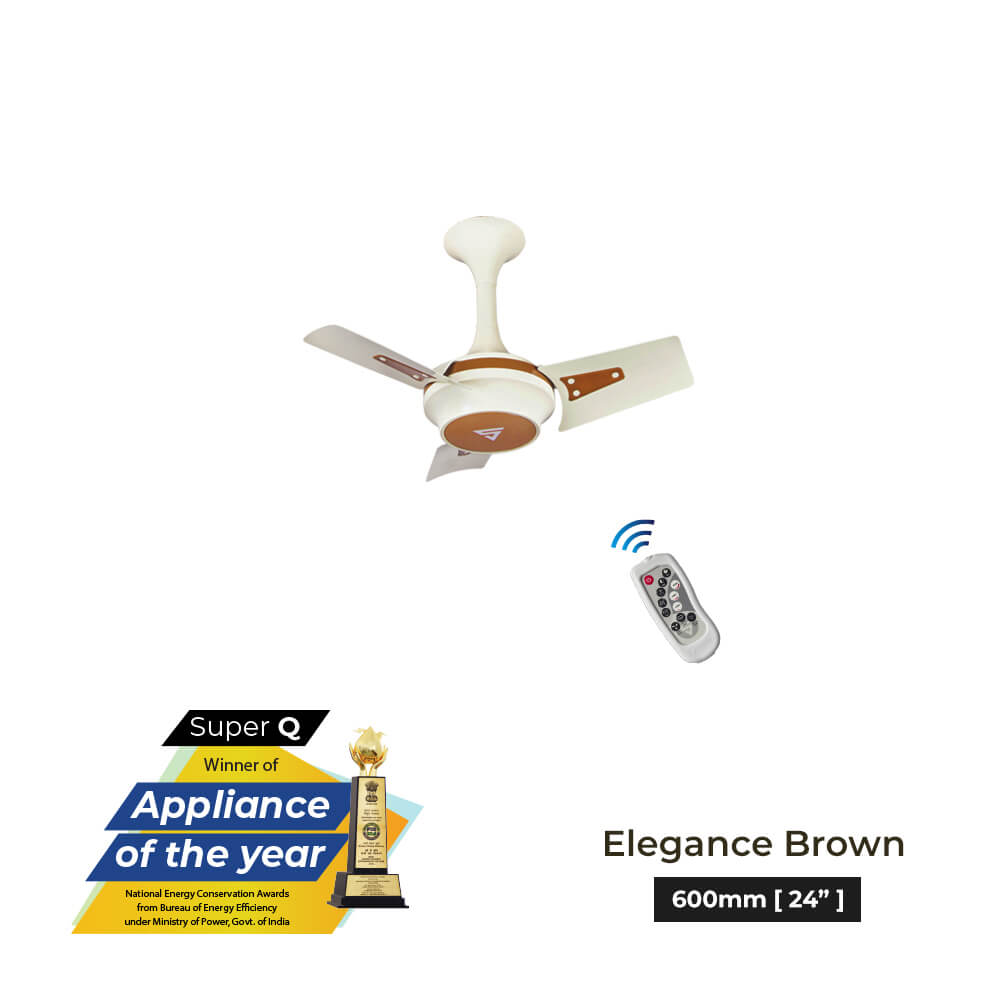 Superfan-Super Q BLDC ceiling fan with 69% power savings, reverse mode-24 inches-High Flow Fan-Most Efficient BLDC fan