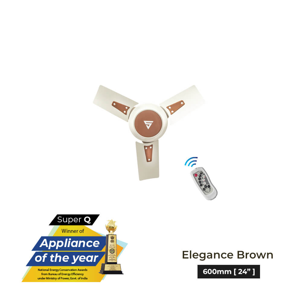 Superfan-Super Q BLDC ceiling fan with 69% power savings, reverse mode-24 inches-High Flow Fan-Most Efficient BLDC fan