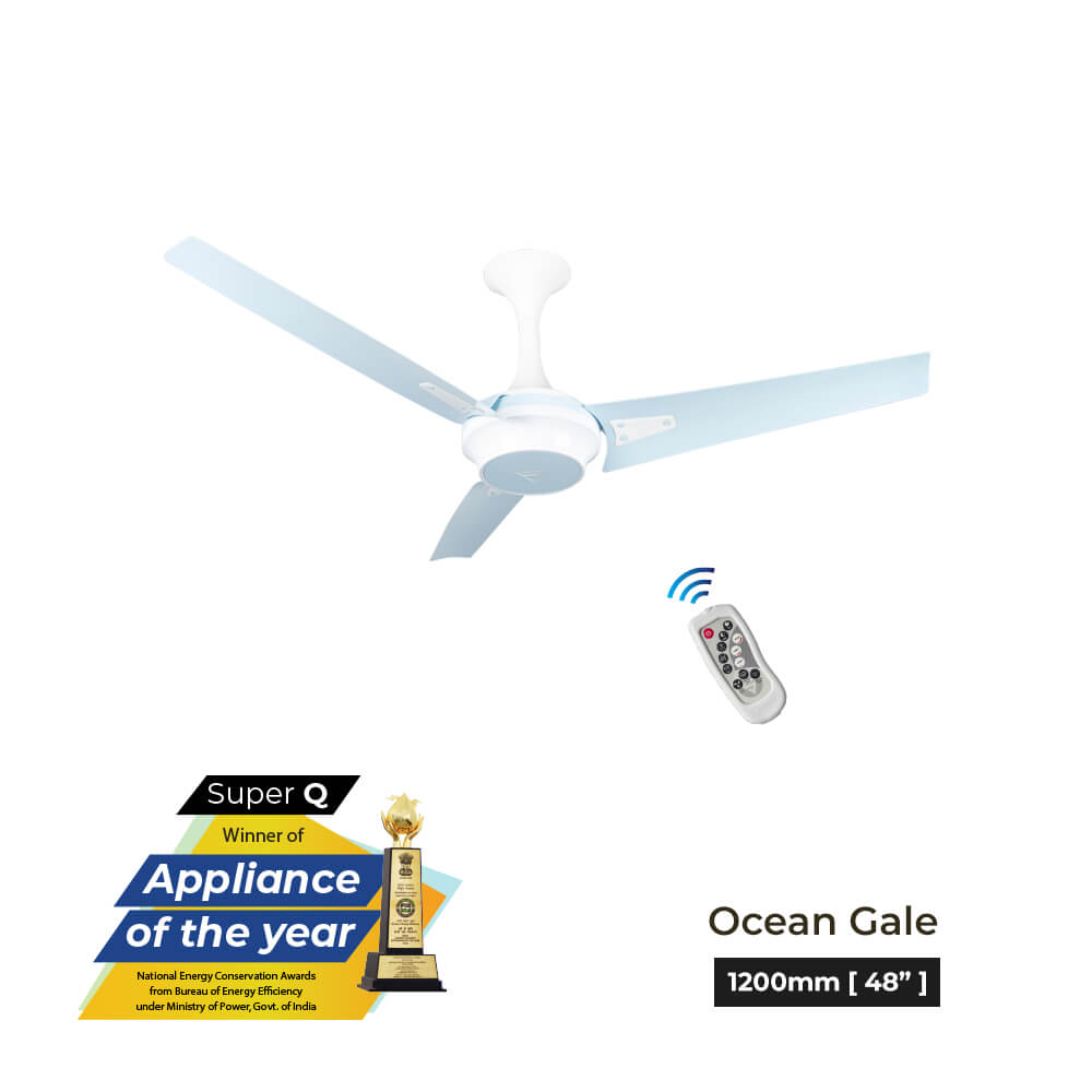 Superfan-Super Q BLDC ceiling fan with 69% power savings, reverse mode-48 inches-High Flow Fan-Most Efficient BLDC fan