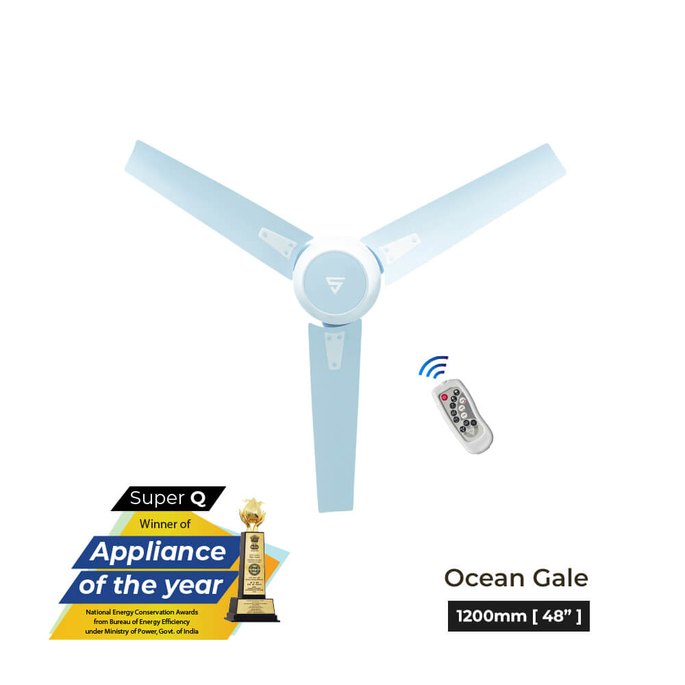 Superfan-Super Q BLDC ceiling fan with 69% power savings, reverse mode-48 inches-High Flow Fan-Most Efficient BLDC fan