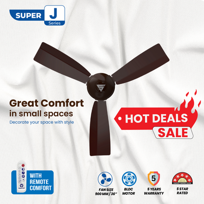 Super J1 Pot Brown BLDC Ceiling Fan