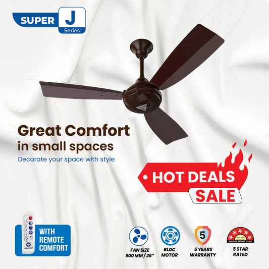 Super J1 Pot Brown BLDC Ceiling Fan - Superfan