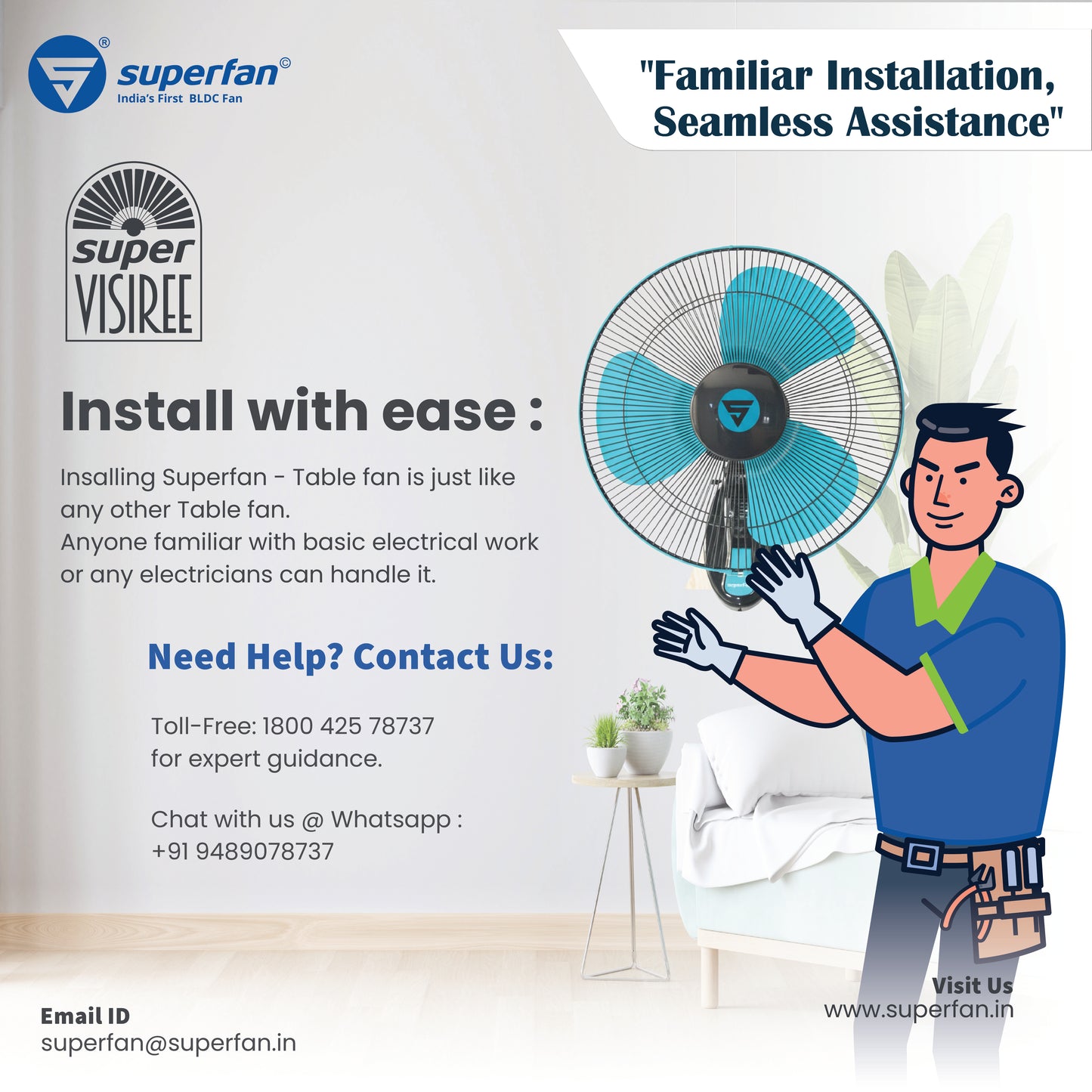 Super VISIREE W6 - Wall fan