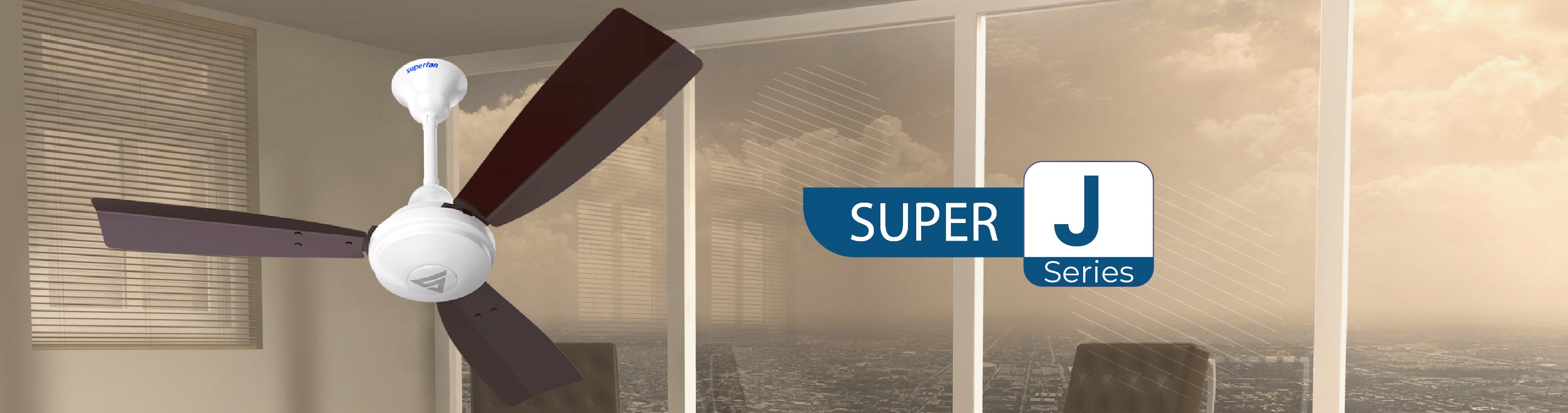 Super J Series compact high speed ceiling fan with remote comfort ideal for small rooms and apartments