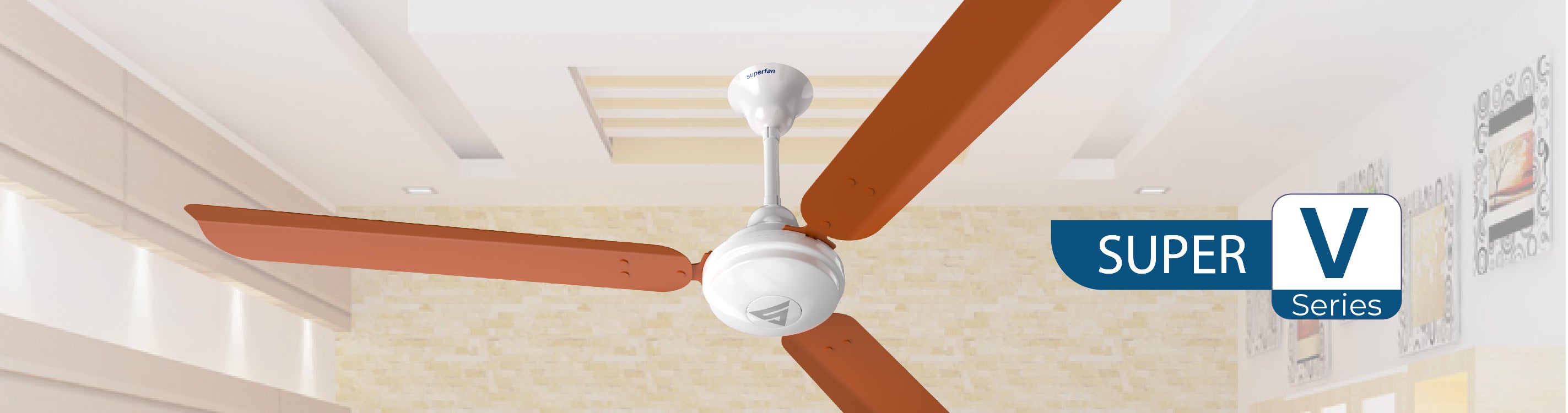 Super V Series pink high speed ceiling fan with remote control and 5 year warranty